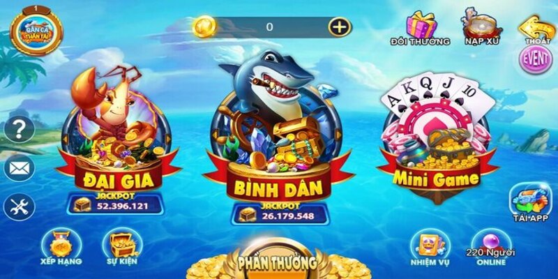 Phòng game mini bắn cá thần tài được nhiều người chơi yêu thích lựa chọn